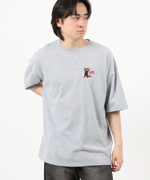 FUNALIVE（ファンアライブ）の「ワイド半袖Tシャツ ワンポイント刺繍（Tシャツ/カットソー・メンズ・杢グレー/ホワイト系3/ダークグリーン/ブラック系2/ブラック系3/ホワイト/ホワイト系2/ブラック/ブラック系4/ライトイエロー系/ミント/ダークネイビー・M/LL/L）」の15枚目の写真