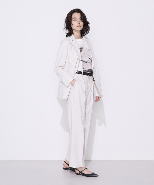 COMME CA（コムサ）の「ドライオックス ワイドパンツ（スラックス・レディース・ブルー/キナリ・11号/9号/7号）」の4枚目の写真