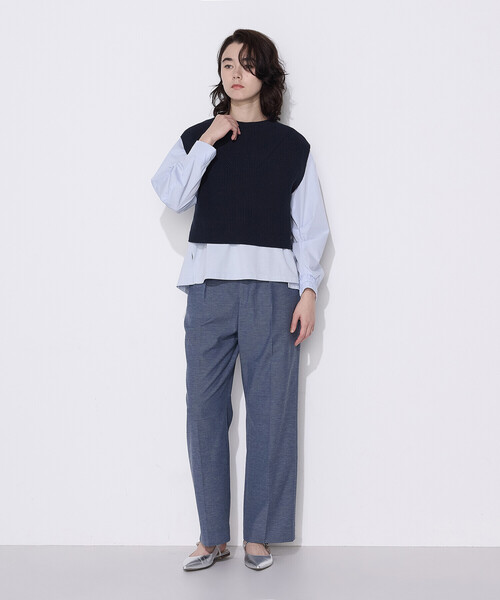 COMME CA（コムサ）の「ドライオックス ワイドパンツ（スラックス・レディース・ブルー/キナリ・11号/9号/7号）」の8枚目の写真