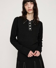 SLY(�X���C)��BICOLOR CABLE KNIT TOPS �o�C�J���[�P�[�u���j�b�g�g�b�v�X �t��(�j�b�g/�Z�[�^�[)