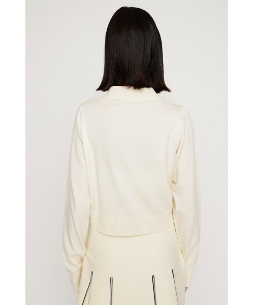 SLY（スライ）の「BICOLOR CABLE KNIT TOPS バイカラーケーブルニットトップス 春服（ニット/セーター・レディース・杢グレー/アイボリー/ブラック・FREE）」の10枚目の写真