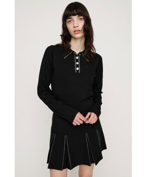 SLY（スライ）の「BICOLOR CABLE KNIT TOPS バイカラーケーブルニットトップス 春服（ニット/セーター・レディース・杢グレー/アイボリー/ブラック・FREE）」の13枚目の写真