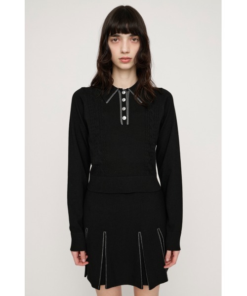 SLY（スライ）の「BICOLOR CABLE KNIT TOPS バイカラーケーブルニットトップス 春服（ニット/セーター・レディース・杢グレー/アイボリー/ブラック・FREE）」の16枚目の写真