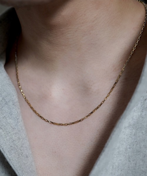 SBG（エスビー）の「インフルエンサー つぐ吉 × SBG ナロースクエアチェーンネックレス（ネックレス・メンズ・ゴールド/シルバー・FREE）」の2枚目の写真