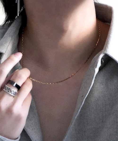 SBG（エスビー）の「インフルエンサー つぐ吉 × SBG ナロースクエアチェーンネックレス（ネックレス・メンズ・ゴールド/シルバー・FREE）」の7枚目の写真