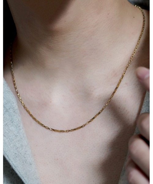 SBG（エスビー）の「インフルエンサー つぐ吉 × SBG ナロースクエアチェーンネックレス（ネックレス・メンズ・ゴールド/シルバー・FREE）」の8枚目の写真