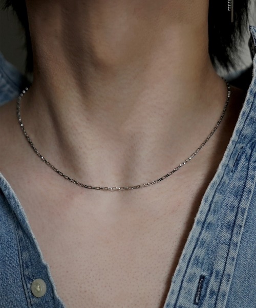 SBG（エスビー）の「インフルエンサー つぐ吉 × SBG ナロースクエアチェーンネックレス（ネックレス・メンズ・ゴールド/シルバー・FREE）」の5枚目の写真