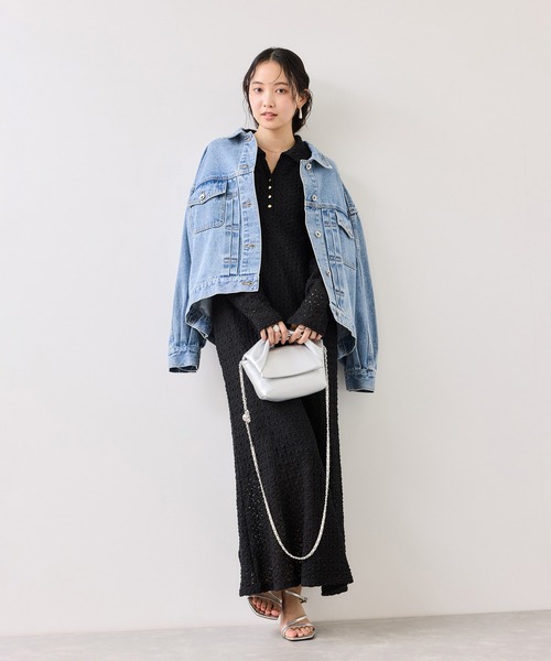 VIS（ビス）の「膨れジャガードカットソーワンピース（ワンピース・レディース・キナリ/ブラック・FREE）」の22枚目の写真