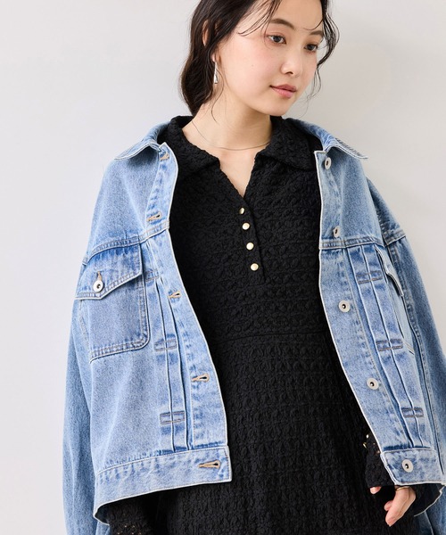 VIS（ビス）の「膨れジャガードカットソーワンピース（ワンピース・レディース・キナリ/ブラック・FREE）」の21枚目の写真