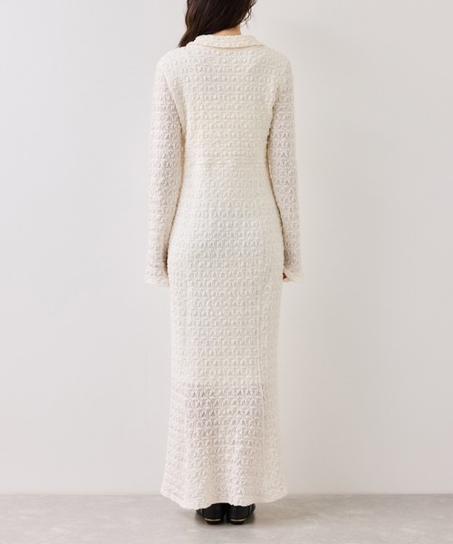 VIS（ビス）の「膨れジャガードカットソーワンピース（ワンピース・レディース・キナリ/ブラック・FREE）」の18枚目の写真