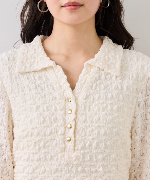 VIS（ビス）の「膨れジャガードカットソーワンピース（ワンピース・レディース・キナリ/ブラック・FREE）」の17枚目の写真