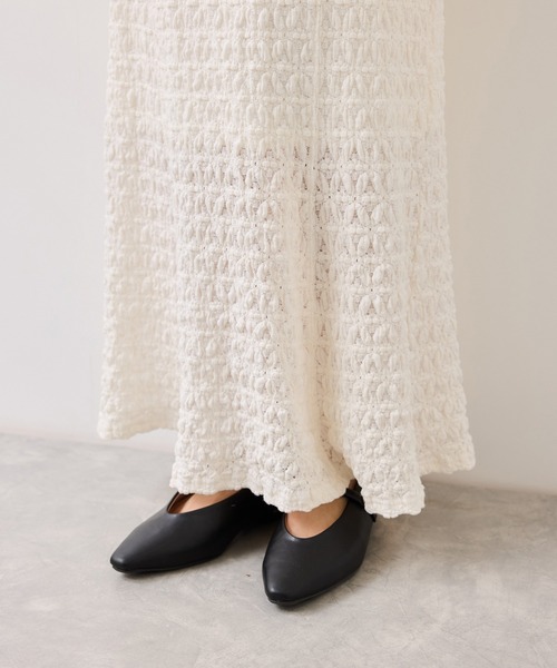 VIS（ビス）の「膨れジャガードカットソーワンピース（ワンピース・レディース・キナリ/ブラック・FREE）」の14枚目の写真