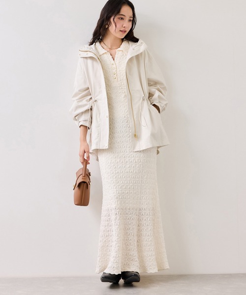 VIS（ビス）の「膨れジャガードカットソーワンピース（ワンピース・レディース・キナリ/ブラック・FREE）」の3枚目の写真