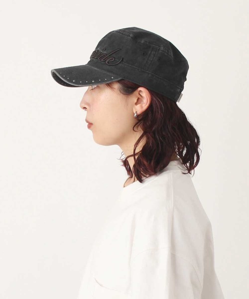 OVERRIDE(オーバーライド)の「OVERRIDE PIGMENT TWILL DE GAULLE CAP / オーバーライド(キャップ・レディース・ブラック/ブラウン/ピンク・57~59cm)」の4枚目の写真
