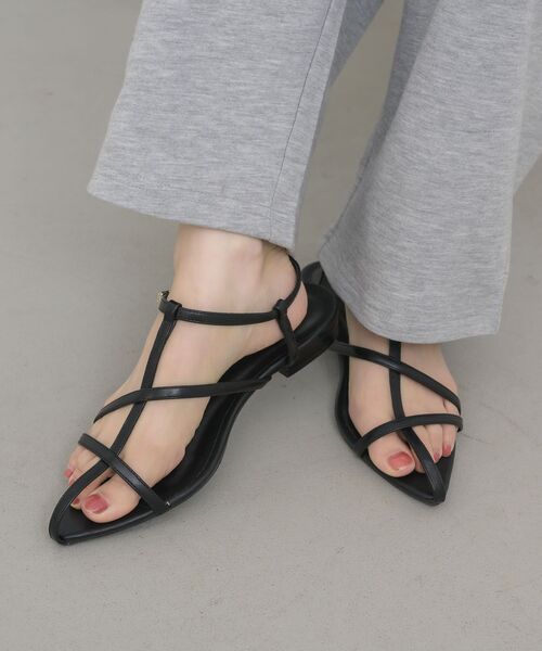 RETRO GIRL（レトロガール）の「ポインテッドトゥサンダル（サンダル・レディース・ブラック/シルバー/レッド・LARGE/MEDIUM）」の5枚目の写真