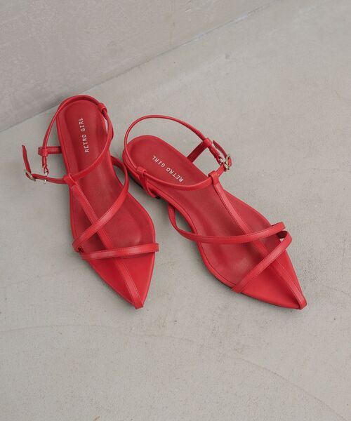 RETRO GIRL（レトロガール）の「ポインテッドトゥサンダル（サンダル・レディース・ブラック/シルバー/レッド・LARGE/MEDIUM）」の9枚目の写真