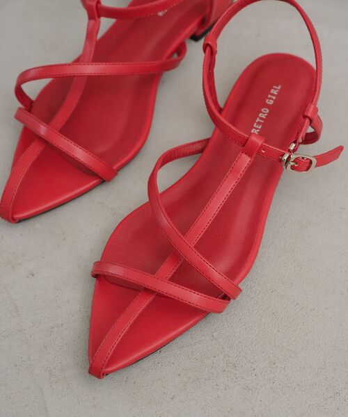RETRO GIRL（レトロガール）の「ポインテッドトゥサンダル（サンダル・レディース・ブラック/シルバー/レッド・LARGE/MEDIUM）」の12枚目の写真