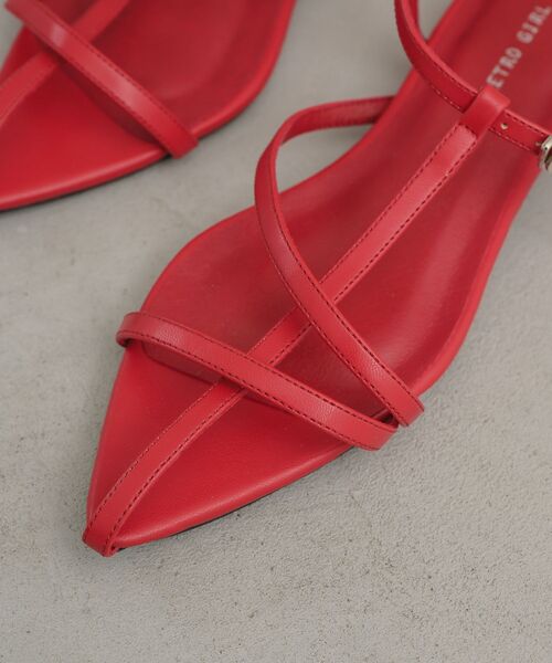 RETRO GIRL（レトロガール）の「ポインテッドトゥサンダル（サンダル・レディース・ブラック/シルバー/レッド・LARGE/MEDIUM）」の13枚目の写真