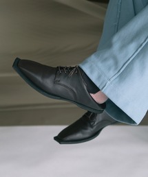 MAISON SPECIAL | 《UNISEX》【SPECIAL SHOES FACTORY COLLABORATION】Square Toe With Open Lacing Flat Slip-ons/外羽スクエアトゥ2WAYフラットスリッポン【MAISON SPECIAL/メゾンスペシャル】(ドレスシューズ)