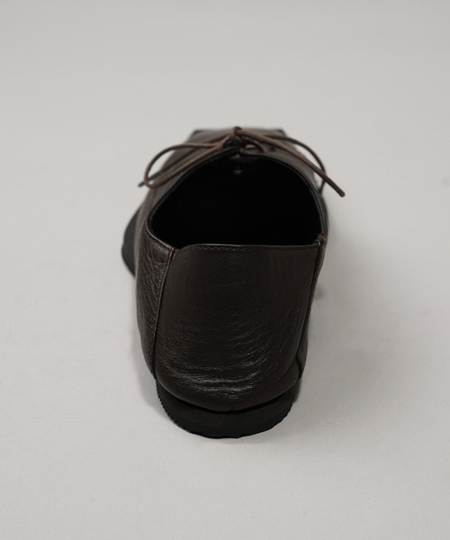 MAISON SPECIAL（メゾンスペシャル）の「《UNISEX》【SPECIAL SHOES FACTORY COLLABORATION】Square Toe With Open Lacing Flat Slip-ons/外羽スクエアトゥ2WAYフラットスリッポン【MAISON SPECIAL/メゾンスペシャル】（ドレスシューズ・メンズ・ブラック/ブラウン・28.5/27.5/26.5/25.5）」の14枚目の写真