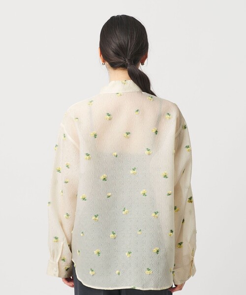 BEAUTY&YOUTH UNITED ARROWS（ビューティーアンドユースユナイテッドアローズ）の「フラワーモチーフ ジャガード シャツ ウォッシャブル（シャツ/ブラウス・レディース・オフホワイト/ブラック・FREE）」の12枚目の写真
