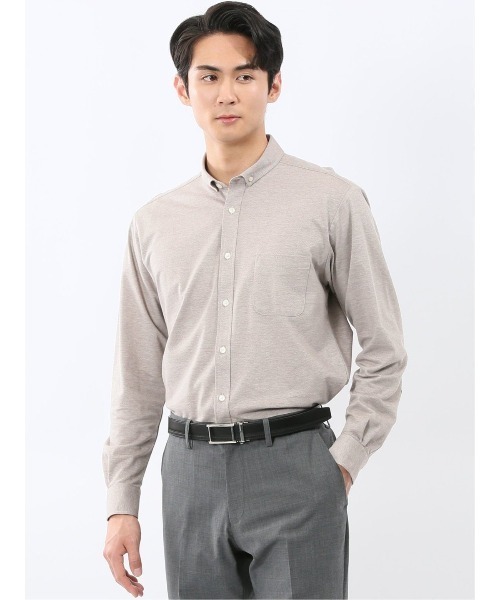 m.f.editorial(エムエフエディトリアル)の「シャツ メンズ 長袖 ストレッチ 吸水速乾 イージーケア ショート ボタンダウン ビジカジ クールビズ アルティマ(ビジネスシャツ・メンズ・ネイビー/ベージュ・MEDIUM/LARGE/X-LARGE)」の1枚目の写真
