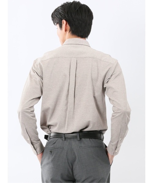 m.f.editorial(エムエフエディトリアル)の「シャツ メンズ 長袖 ストレッチ 吸水速乾 イージーケア ショート ボタンダウン ビジカジ クールビズ アルティマ(ビジネスシャツ・メンズ・ネイビー/ベージュ・MEDIUM/LARGE/X-LARGE)」の6枚目の写真