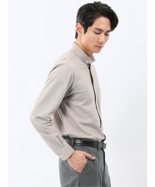 m.f.editorial(エムエフエディトリアル)の「シャツ メンズ 長袖 ストレッチ 吸水速乾 イージーケア ショート ボタンダウン ビジカジ クールビズ アルティマ(ビジネスシャツ・メンズ・ネイビー/ベージュ・MEDIUM/LARGE/X-LARGE)」の7枚目の写真