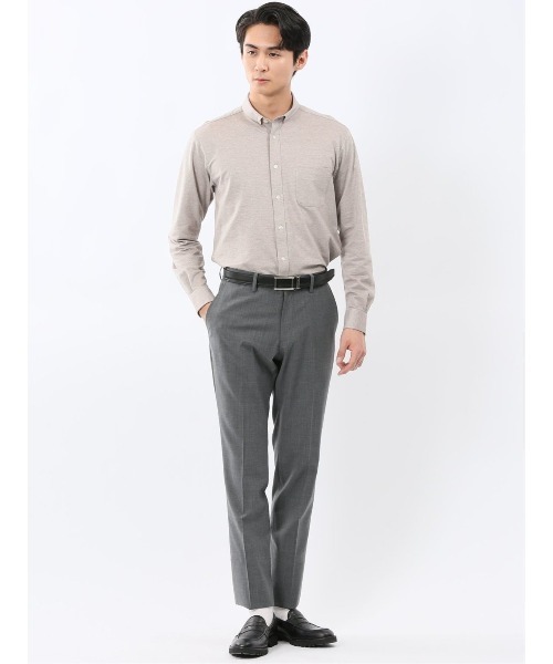 m.f.editorial(エムエフエディトリアル)の「シャツ メンズ 長袖 ストレッチ 吸水速乾 イージーケア ショート ボタンダウン ビジカジ クールビズ アルティマ(ビジネスシャツ・メンズ・ネイビー/ベージュ・MEDIUM/LARGE/X-LARGE)」の8枚目の写真