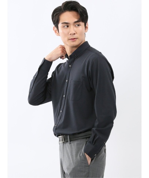 m.f.editorial(エムエフエディトリアル)の「シャツ メンズ 長袖 ストレッチ 吸水速乾 イージーケア ショート ボタンダウン ビジカジ クールビズ アルティマ(ビジネスシャツ・メンズ・ネイビー/ベージュ・MEDIUM/LARGE/X-LARGE)」の15枚目の写真