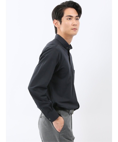 m.f.editorial(エムエフエディトリアル)の「シャツ メンズ 長袖 ストレッチ 吸水速乾 イージーケア ショート ボタンダウン ビジカジ クールビズ アルティマ(ビジネスシャツ・メンズ・ネイビー/ベージュ・MEDIUM/LARGE/X-LARGE)」の17枚目の写真