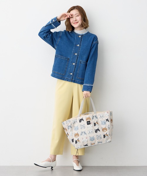 CROSSPLUS ONLINE(クロスプラスオンライン)の「猫柄レジかごバック【撥水・保冷・大容量】(トートバッグ・レディース・アイボリー・フリー)」の17枚目の写真