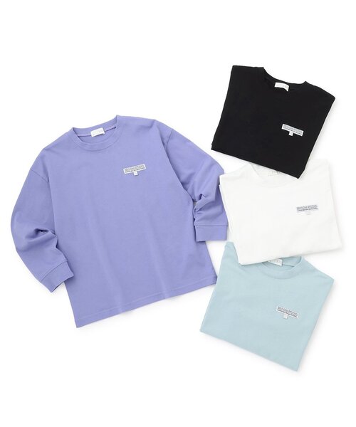 b・ROOM(ビールーム)の「【綿100%】【スクール対応】名札付けループ付き長袖Tシャツ(Tシャツ/カットソー・キッズ・パープル/ブルー系その他/ブラック/オフホワイト・100cm/120cm/110cm/130cm/140cm/150cm)」の14枚目の写真