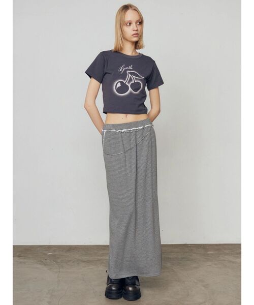 EMODA(エモダ)の「チェリープリントTシャツ【WEB限定カラーあり】(Tシャツ/カットソー・レディース・グレー/チャコールグレー/ホワイト/ブルー/ピンク・FREE)」の22枚目の写真