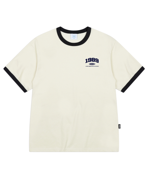 1989STANDARD(1989スタンダード)の「SMALL 1989 クールコットンリンガー半袖(SRSSTD-0012)(Tシャツ/カットソー・メンズ・ライトグレー/ブラック/アイボリー・LARGE/MEDIUM/X-LARGE)」の5枚目の写真