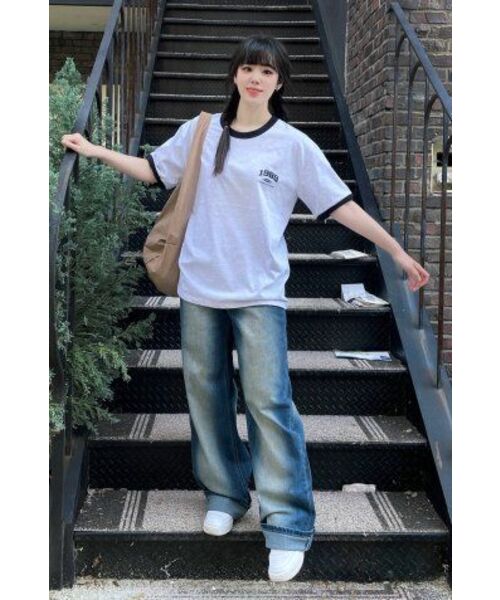 1989STANDARD(1989スタンダード)の「SMALL 1989 クールコットンリンガー半袖(SRSSTD-0012)(Tシャツ/カットソー・メンズ・ライトグレー/ブラック/アイボリー・LARGE/MEDIUM/X-LARGE)」の10枚目の写真