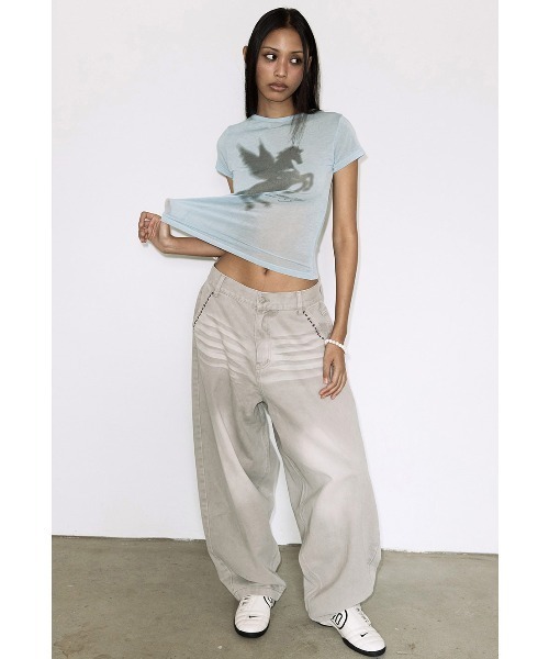 FANCY CLUB(ファンシークラブ)の「A'GEM/9 × .kom 『FANCY CLUB/ファンシークラブ』 SHADOW PEGASUS TEE/シャドウペガサスTシャツ(Tシャツ/カットソー・レディース・ライトブルー/グレー・FREE)」の9枚目の写真
