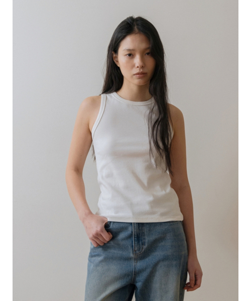 UNNOUT(アナウト)の「HALTER NECK COTTON SLEEVELESS SHIRT WHITE(Tシャツ/カットソー・レディース・その他・ONE SIZE)」の1枚目の写真