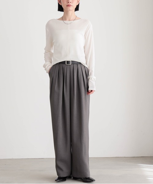 for/c（フォーシー）の「[新色追加]コットンシアーL/STシャツ【サスティナブル】（Tシャツ/カットソー・レディース・ブラック/オフホワイト/ライトグリーン/イエロー/グレー・M/L/LL）」の12枚目の写真