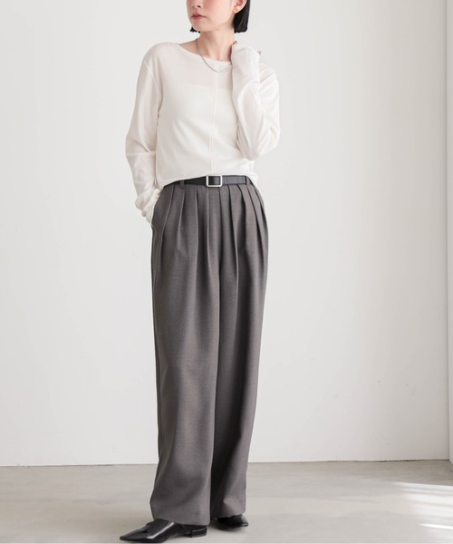 for/c（フォーシー）の「[新色追加]コットンシアーL/STシャツ【サスティナブル】（Tシャツ/カットソー・レディース・ブラック/オフホワイト/ライトグリーン/イエロー/グレー・M/L/LL）」の13枚目の写真