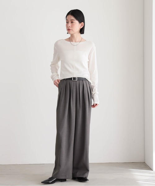 for/c（フォーシー）の「[新色追加]コットンシアーL/STシャツ【サスティナブル】（Tシャツ/カットソー・レディース・ブラック/オフホワイト/ライトグリーン/イエロー/グレー・M/L/LL）」の16枚目の写真