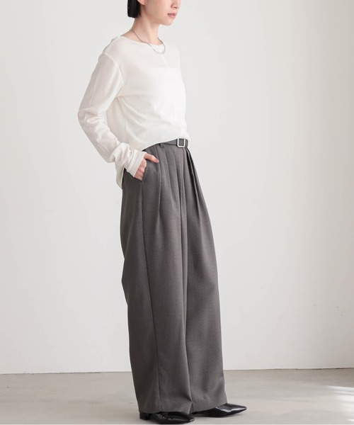 for/c（フォーシー）の「[新色追加]コットンシアーL/STシャツ【サスティナブル】（Tシャツ/カットソー・レディース・ブラック/オフホワイト/ライトグリーン/イエロー/グレー・M/L/LL）」の15枚目の写真