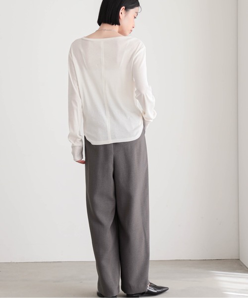 for/c（フォーシー）の「[新色追加]コットンシアーL/STシャツ【サスティナブル】（Tシャツ/カットソー・レディース・ブラック/オフホワイト/ライトグリーン/イエロー/グレー・M/L/LL）」の14枚目の写真