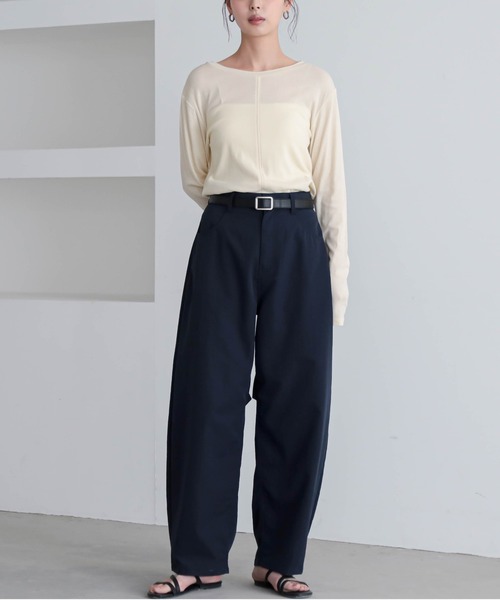 for/c（フォーシー）の「[新色追加]コットンシアーL/STシャツ【サスティナブル】（Tシャツ/カットソー・レディース・ブラック/オフホワイト/ライトグリーン/イエロー/グレー・M/L/LL）」の22枚目の写真