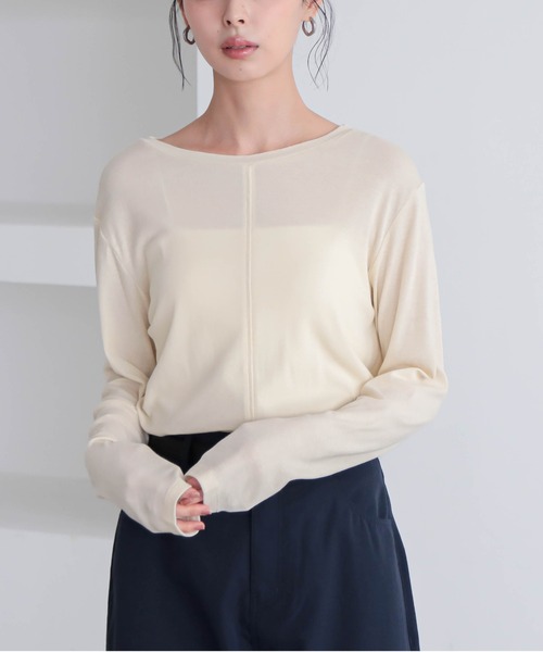 for/c（フォーシー）の「[新色追加]コットンシアーL/STシャツ【サスティナブル】（Tシャツ/カットソー・レディース・ブラック/オフホワイト/ライトグリーン/イエロー/グレー・M/L/LL）」の18枚目の写真