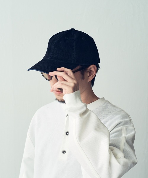 KIJIMA TAKAYUKI（キジマ　タカユキ）の「【KIJIMA TAKAYUKI】flocky printed denim 6panel cap（キャップ・メンズ・ブラック/オリーブ・FREE）」の14枚目の写真