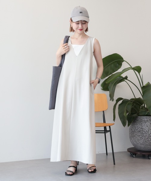 AMERICAN HOLIC(アメリカンホリック)の「【前後2WAY】ZIPジャンスカ(ジャンパースカート・レディース・グレイッシュベージュ/ブラック/チャコールグレー・L/M)」の3枚目の写真