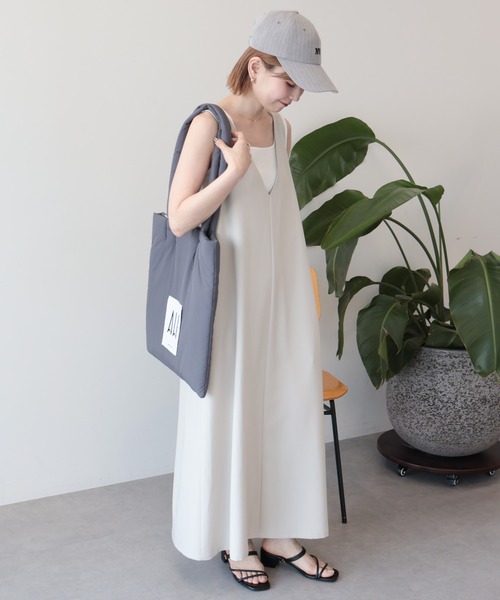 AMERICAN HOLIC(アメリカンホリック)の「【前後2WAY】ZIPジャンスカ(ジャンパースカート・レディース・グレイッシュベージュ/ブラック/チャコールグレー・L/M)」の8枚目の写真