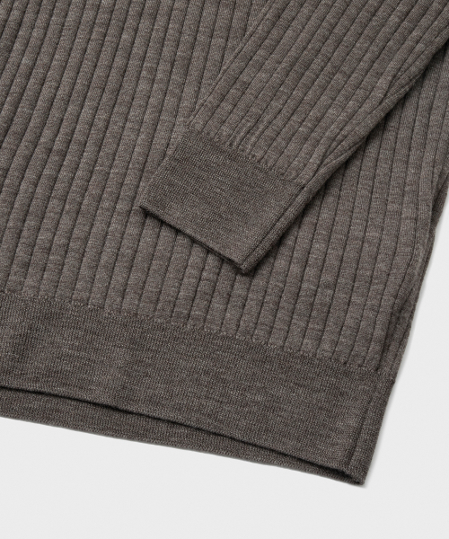 BRANDED（ブランデッド）の「GRACE MERINO WOOL POLO KNIT [MELANGE BROWN]（ニット/セーター・メンズ・その他・MEDIUM/LARGE/X-LARGE）」の4枚目の写真