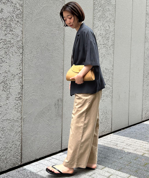 SLOBE IENA(スローブイエナ)の「《WEB限定/追加》リネンレーヨンハーフスリーブジャケット(その他アウター・レディース・ブラック/カーキ・36/38)」の15枚目の写真